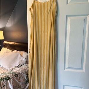 Amuse Society Yellow and White Striped Dress